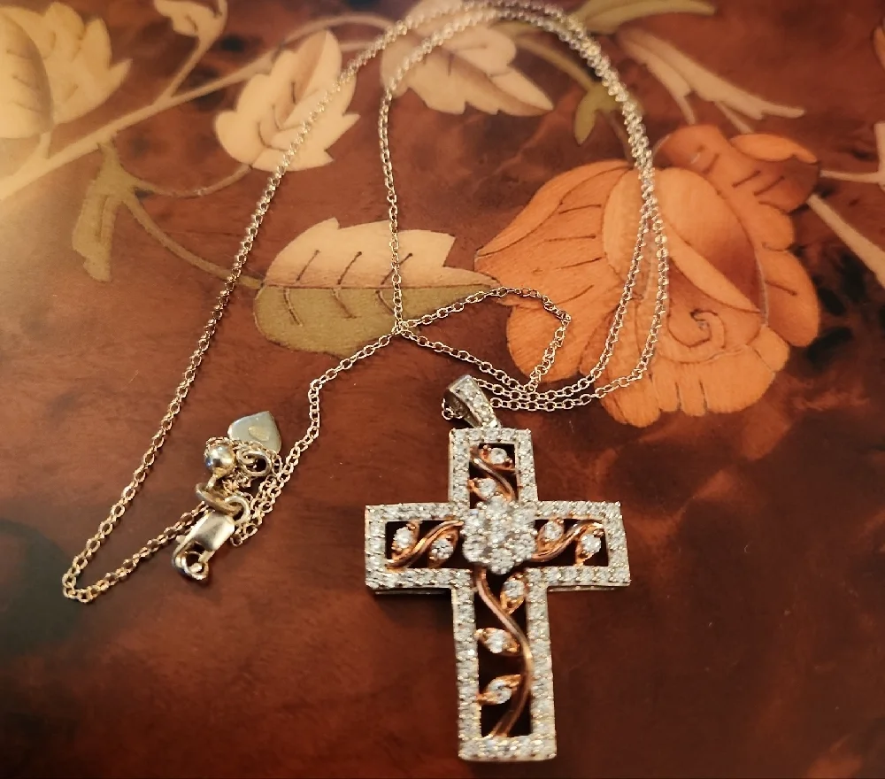 Michael O'Connor Bella Luce Cross Pendant With Chain - Picture 4 of 8